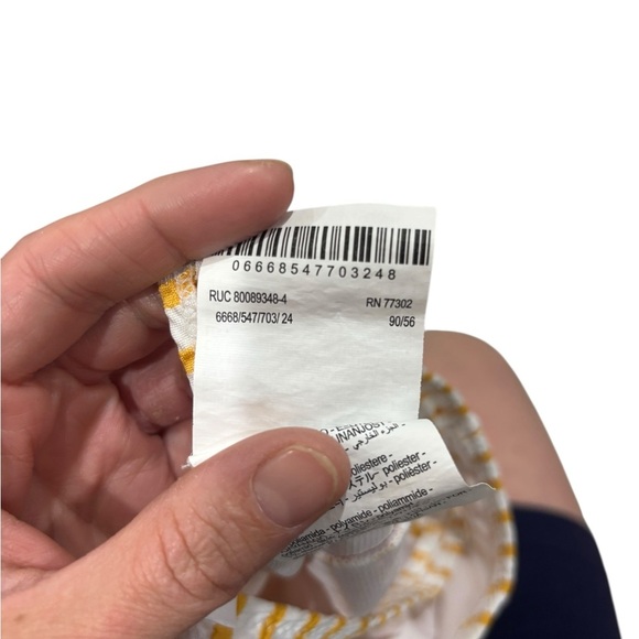 Zara Girls Toddler White Orange Stripe Bow One Piece Swimsuit size 12-24 months - Picture 6 of 7